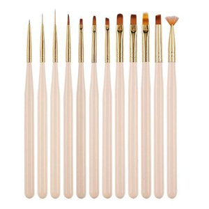 Blanc 12 UV Gel Nail Art Pinceau Peinture Manucure Acrylique Nail Liner Brosse et Stylo Dotting Fournitures Nail Art - Product Image 6