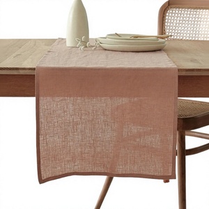 Chemin de table réutilisable en lin écologique pour la maison et les fêtes de mariage – Tailles personnalisables, faible MOQ disponible - Product Image 3