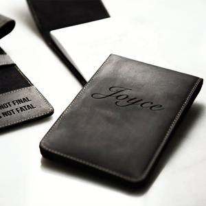 Black Luxury Personalized Leather Golf Scorecard Holder with Waterproof Case Customized Yardage Book Cover - Product Image 4