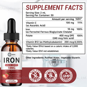 Suplemento Herbal en Gotas Líquidas Orales de <span class=keywords><strong>Hierro</strong></span> y Zinc de Marca Privada OEM, 60 ml, <span class=keywords><strong>para</strong></span> Adultos, Apoyo <span class=keywords><strong>para</strong></span> <span class=keywords><strong>la</strong></span> <span class=keywords><strong>Anemia</strong></span>, Energía, Salud Sanguínea, Refuerzo Inmunológico - Product Image 2