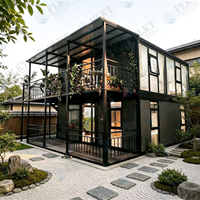 FLKT Maison pliante moderne à double aile sur deux étages, structure en acier, maison préfabriquée de luxe, villa mobile à deux étages