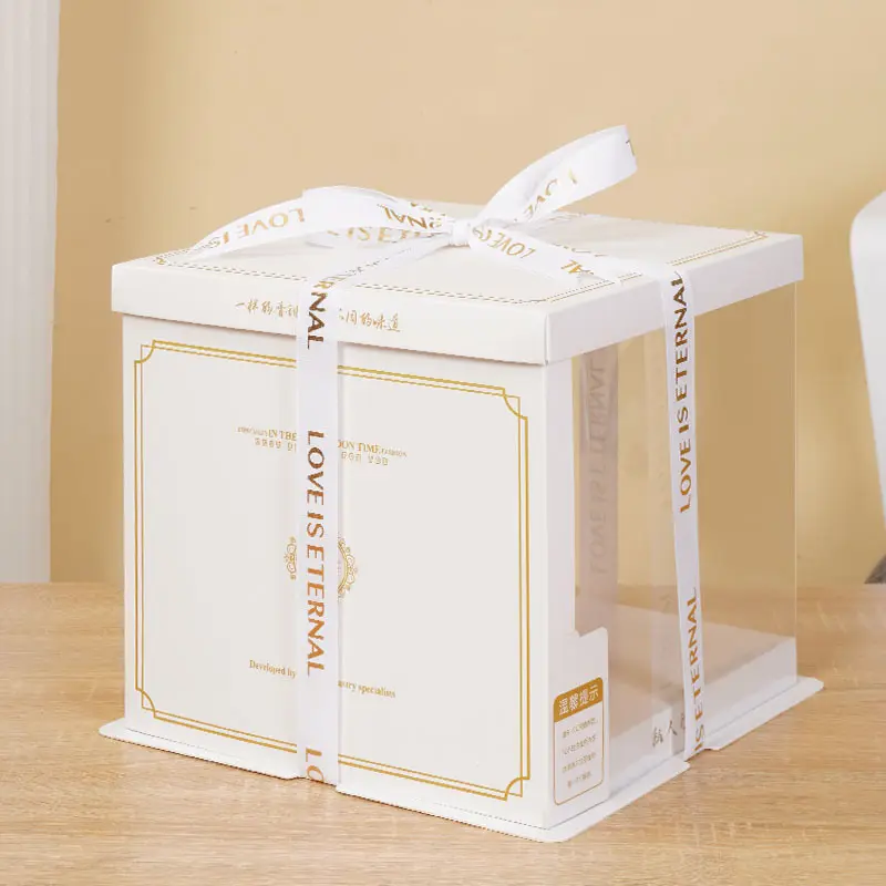 Personalizado bolo papel caixa atacado caixa bolo translúcido