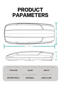 Box da Tetto Sportivo Americano ROAHTRIP XC186A in ABS+PC con Apertura Bilaterale Rapida, Capacità 300L-400L con Striscia Sigillante - Product Image 6
