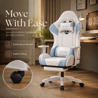 Chaise de jeu moderne AOR, hauteur réglable, accoudoirs, base en bois, roulettes lisses, pour la maison, le bureau, le studio de jeu, vente en gros en usine