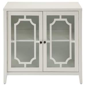 Mesa de consola blanca DB, 2 puertas, muebles de sala de estar con acento rústico para entrada, Villa, Hotel, dormitorio, decoración, características de almacenamiento - Product Image 3