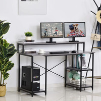 Vekin – mobilier de bureau moderne en acier et bois, bureau d'ordinateur avec étagères de rangement, table d'étude