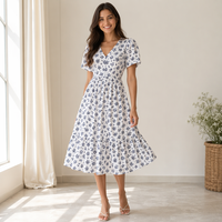 Tissu sergé imprimé numérique 100% coton 135GSM à motifs floraux, pois et rayures, personnalisé pour chemises et vêtements