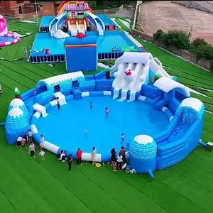 ウォータースライド付き商業キッズインフレータブルプールパークインフレータブルウォーターパークスライド - Product Image 1