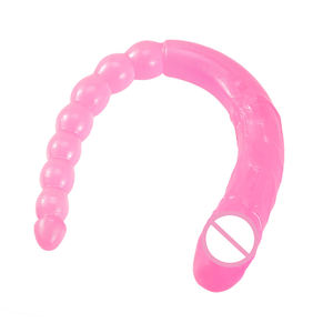 Flexible weiche Gelee-Vagina Analfrauen Homosexuelle Lesben doppelfester <span class=keywords><strong>Dong</strong></span>-Penis künstliches Sexspielzeug U-Form-Dildo - Product Image 3