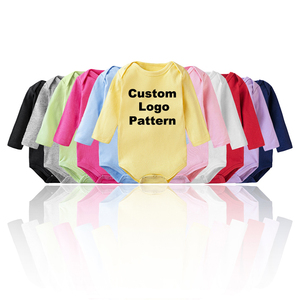 Mamelucos de bebé de otoño e invierno al por mayor, ropa de bebé recién nacido personalizada para niñas y niños, mameluco de punto de algodón peinado 100% para bebé - Product Image 1