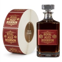 Étiquettes autocollantes personnalisées en vinyle, résistantes aux UV, aux rayures, en feuille d'or, imperméables, découpées à la forme, pour vin, whisky, miel