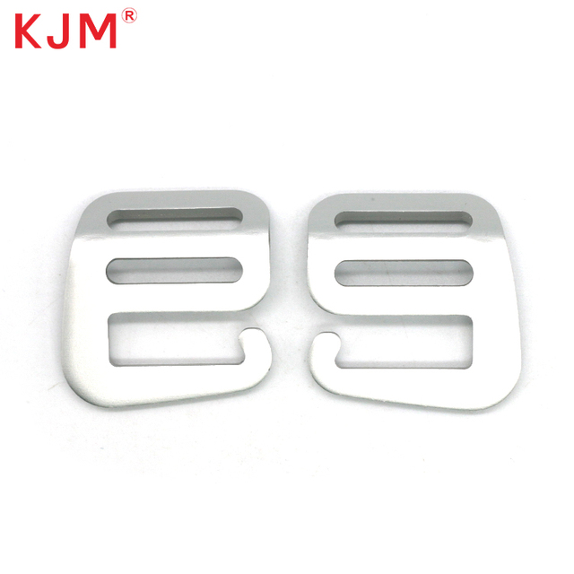 Customized Logo 20mm 25mm Black Backpack Accessories Flat Aluminum Alloy Metal Webbing Buckle G Hook