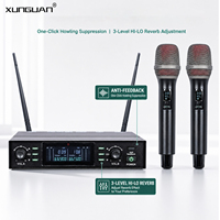 Système de microphones sans fil UHF professionnels LG-780DSP double avec puce DSP anti-retour et écho pour scène, karaoké et soirées