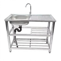 Évier de cuisine/laverie rectangulaire moderne 7540 SY en acier inoxydable brossé et laiton, à poser sur comptoir, avec robinet