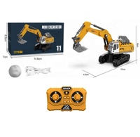 Mini-excavatrice télécommandée en alliage 1:64 DWI 2,4 GHz, contrôle par application, jouet de camion de chantier RC avec lumières et sons pour enfants