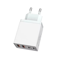 Cargador Inalámbrico PD20W con 4 Puertos USB C, Enchufe EU US AU UK, Accesorios para Teléfono Móvil, Cargador Rápido Tipo-C USB