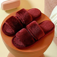 Chaussons d'Intérieur Douillets et Thermiques de Haute Qualité, Confortables, Respirants, Antidérapants, pour Hommes et Femmes, Modèle Hiver et Printemps, à Double Barre