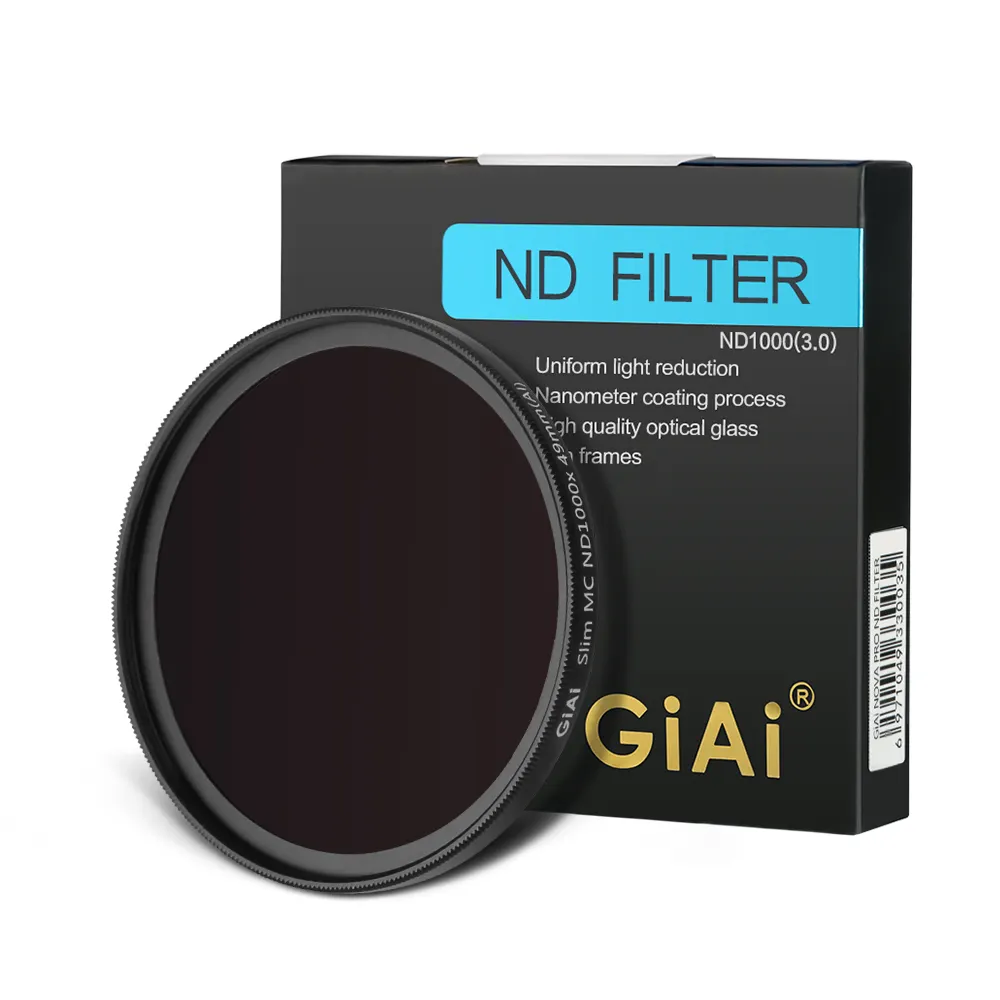 OEM/ODM-filtro ND para cámara Sony de cámara, 37mm, 49mm, 52mm, 58mm, 67mm, 72mm, 77mm, 82mm, ND1000, muestra gratis