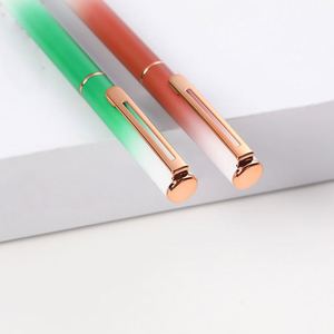 Stylo bille de luxe en acier inoxydable effaçable à pointe de 0,5 mm, dégradé, pour étudiants, encre thermique bleue et noire, haute esthétique, vente en gros - Product Image 4