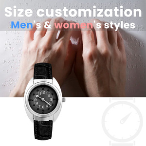2024 Reloj Braille táctil de Venta caliente para personas ciegas o ancianos esfera negra de baja visión (para hombre) - Product Image 2
