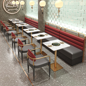 Ensemble de mobilier haut de gamme de luxe léger pour restaurant : banquette rembourrée et table à manger avec tiroirs, idéal pour les chaînes hôtelières - Product Image 6
