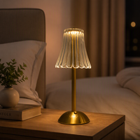 Lampe de table rétro en cristal, lampe de chevet de luxe pour chambre à coucher, lampe d'ambiance, veilleuse rechargeable pour chambre principale