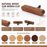 Diffuseur d'huiles essentielles en bois de noyer pour grille d'aération de voiture, avec logo personnalisé, parfum longue durée pour voiture