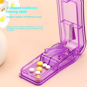 Wholesale Transparent <b>Plastic</b> Portable Medicine Cutter 304 Stainless Steel Cutting Blade Tablet Division <b>Storage</b> Integrated - Product Image 2