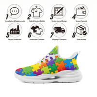 Chaussures de course décontractées à motif coloré avec empeigne en maille respirante, personnalisables avec logo OEM/ODM, pour hommes et femmes, directement de l'usine FN079-26027004-1