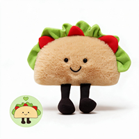 Nouveauté : Peluche en forme de taco de dessin animé, super douce, porte-clés, jouet en peluche avec coutures soignées pour la vente au détail et les cadeaux promotionnels