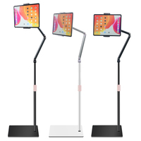 Support de sol métallique rétractable en gros, robuste et réglable, pour téléphone portable et tablette jusqu'à 17,3 pouces, usage commercial