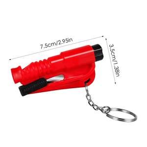 車緊急脱出ツール高品質多機能3イン1アラームホイッスル窓ブレーカベルトカッターキーチェーン - Product Image 2