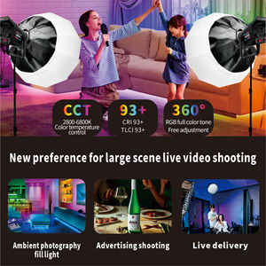 Luci LED RGB 100W per Selfie e Fotografia, Controllo Remoto, Temperatura Colore 2800-6800K, 220V, per Studio Fotografico, Trucco e <span class=keywords><strong>YouTube</strong></span> - Product Image 4