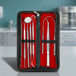Grip Surgical Stainless Steel Dental <b>Scraper</b> <b>Tooth</b> Pick Hygiene Set Mouth Mirror Tweezer Kit-Reusable Manual Class I Dental - Product Image 2