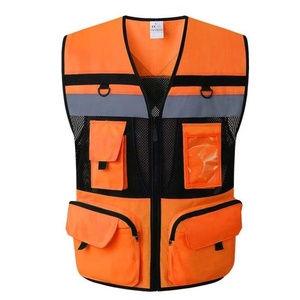 Gilet de sécurité réfléchissant jaune et vert fluorescent personnalisable, vêtements haute visibilité avec support de logo - Product Image 1