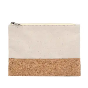 Cork Zipper Bag Wholesale Cork Clutch Bag Europe Eco Friendly Natural New Cork Bag For Cosmetic Makeup Bag With Zipper Travel Make Up Pouch