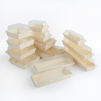 Boîte à sushi en bois jetable écologique et recyclable pour la restauration à emporter, cuisine japonaise