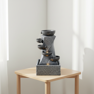 <span class=keywords><strong>Fontaine</strong></span> de jardin autoportante moderne en résine artificielle, résistante aux intempéries, finition polyrésine pour la décoration de patio extérieur - Product Image 3