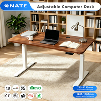 Bureau d'ordinateur électrique moderne à moteur unique, réglable en hauteur, avec capacité de charge de 100 kg/220 lb