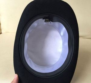 Sombrero de Copa Lincoln de Fieltro 100% Lana, 13.5cm de Altura, Estilo Clásico, Alta Calidad, Negro, Venta al Por Mayor, para Fiestas, Negocios y Uso Casual - Product Image 5