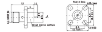Connecteur SMA femelle à 4 trous pour montage sur bride, terminaison de ligne de transmission microbande, 50 ohms, laiton plaqué or