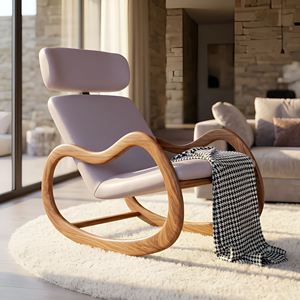 <span class=keywords><strong>Fauteuil</strong></span> à bascule de style vintage, écologique, design, en teck massif, pour maison d'hôtes, appartement, balcon, hôtel, chambre à coucher - Product Image 2