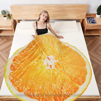 Digitaldruck decke heiß rund Polyester Pizza Coral Flanell decken weiche Burrito-Klimaanlage Bedruckte Decke