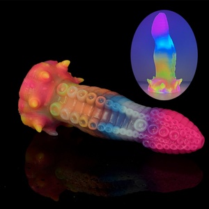 YOCY Big Head Octopus Anal Sex Toy Silicone Flexible Fantasy <b>Dildo</b> for Women Anus Beads Suction Cup Cock - Product Image 2
