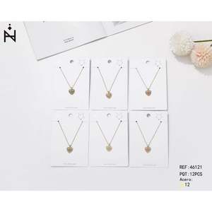 Collier avec pendentif en forme de cœur, plaqué or, alliage de cuivre, ensemble de bijoux tendance, 12 pièces, cadeau romantique, breloques unisexes - Product Image 1