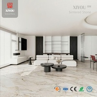Dalle de pierre frittée sur mesure 9 mm Misty Jiangnan 1200x2700 mm, finition mate, veinage en chevalet pour projet de revêtement mural de couloir