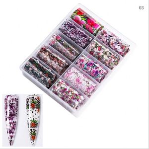 Lot de 10 rouleaux/boîte de stickers adhésifs 3D pour nail art, motifs floraux, transferts, fleurs, breloques, décalcomanies acryliques pour décorations d'ongles en plastique - Product Image 4