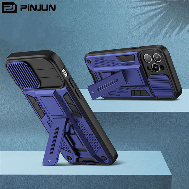 PINJUN Shockproof Armor Back Cover Magnetic Car Mount Kickstand Phone Case for Tecno Spark 7 4 7T 6 9T 9 8C 8 Pro 8T 8P Go 2022