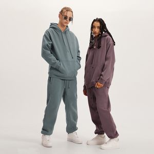 Ensemble survêtement unisexe 2 pièces Tenues de <span class=keywords><strong>jogging</strong></span> pour femmes Vente en gros de pantalons deux pièces en molleton pour le sport d'hiver Survêtements pour hommes - Product Image 3