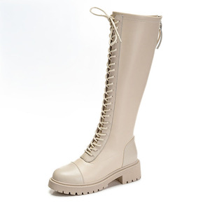 Botas Femininas de Cavaleiro Atacado Direto da Fábrica - Botas de Cano Alto com Cadarço para Outono e Inverno - Product Image 3